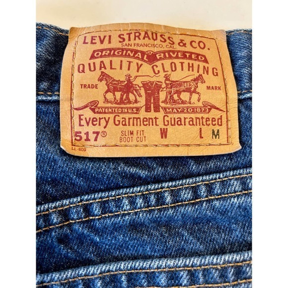 Levis Vintage 517 Juniors Cut Off Shorts Size 11M Medium Dark Wash - Picture 5 of 8